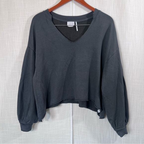 Urban Outfitters Out From Under Grey Pullover Notch Neck Sweatshirt Size S - Picture 2 of 14